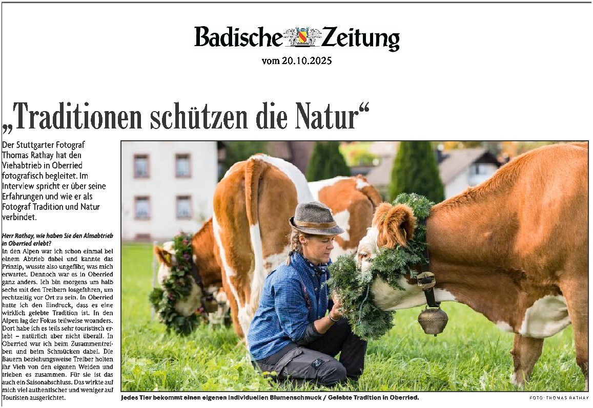 Interview mit Fotograf Thomas Rathay in der Badischen Zeitung