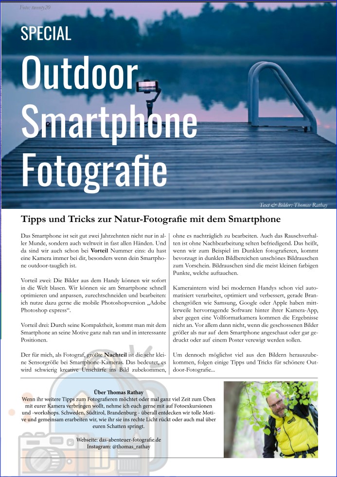 Fototipps zum Thema Outdoorfotografie mit dem Smartphone